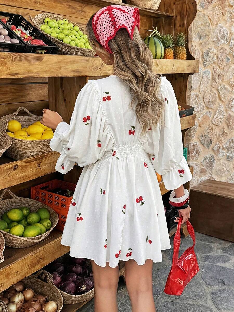 Step into the sunshine with this chic cherry-colored A-line dress, a vibrant and playful addition to your spring-summer wardrobe. Designed with a flattering ruched waist that beautifully defines your silhouette, this piece combines modern style with effortless comfort. The bold cherry hue adds a pop of sophisticated color, making it an ideal choice for romantic dates, seaside vacations, or casual garden parties. Crafted from lightweight, breathable fabric, it ensures a cool and graceful flow with every step