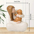 Side view of memorial angel statue for shelf styling