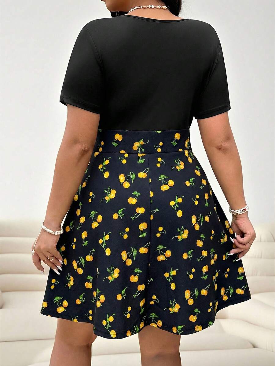 Plus size surplice V neck fit and flare summer dress variant image 23