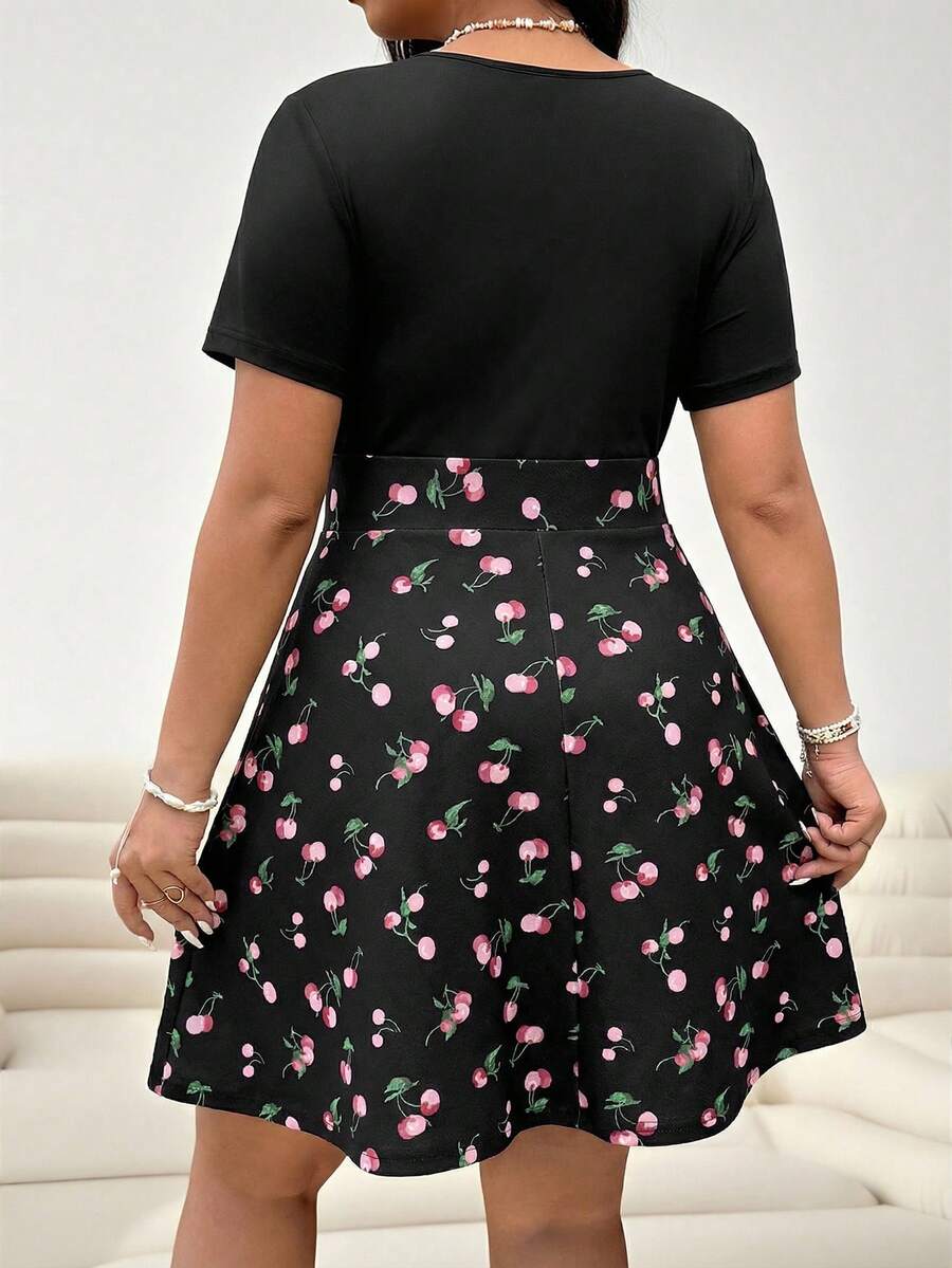 Plus size surplice V neck fit and flare summer dress variant image 20