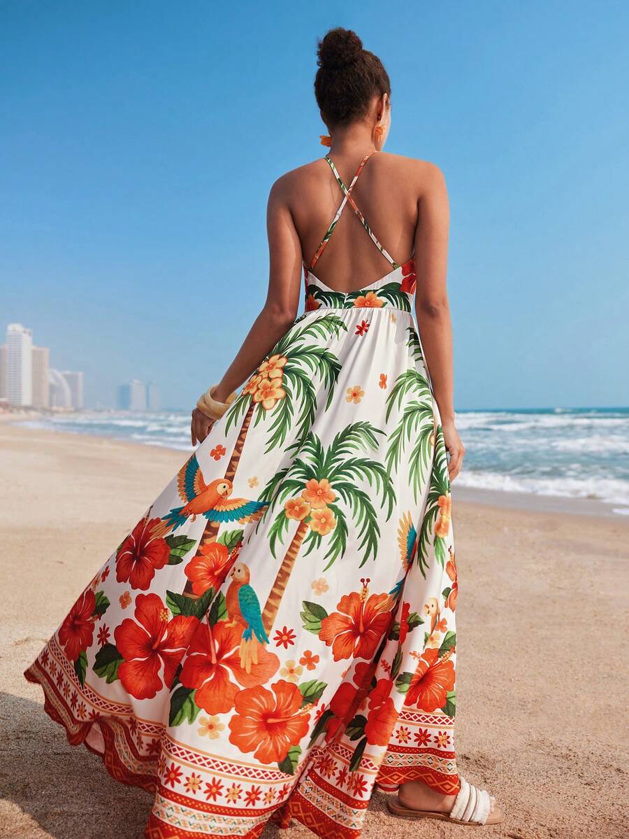 Exude Coastal Sophistication in Our Tropical Escape Deep V-Neck Maxi Dress!

Experience the breathtaking fusion of relaxed island heritage and sharp, modern architectural tailoring. This stunning deep V-neck maxi dress is meticulously designed for the woman who values a high-fashion, "quiet luxury" approach to vacation dressing—the ultimate centerpiece for prestigious beachside dinners, exclusive resort retreats, and high-authority summer social gatherings.

Iconic Deep V-Neck Artistry: Featuring a masterfu