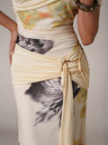 Apricot backless maxi dress view 4