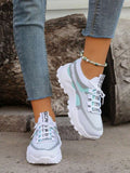 colorblock mesh chunky running sneakers image 34 showing visible mesh, laces, color, sole, toe, heel, or sneaker construction details