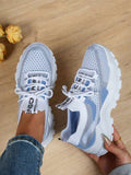 colorblock mesh chunky running sneakers image 27 showing visible mesh, laces, color, sole, toe, heel, or sneaker construction details