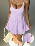 adjustable spaghetti strap mesh ruffle mini sports dress with built in pocket shorts image 11