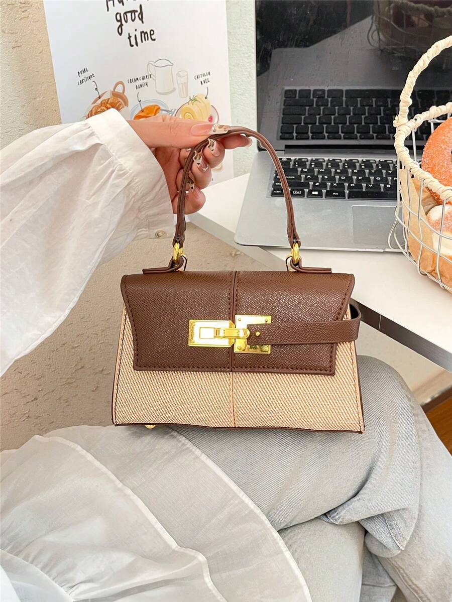 Image 19 - handle detail of Stylish Mini Polka Dot PU Leather Clutch Handbag for Fashion-Forward Looks