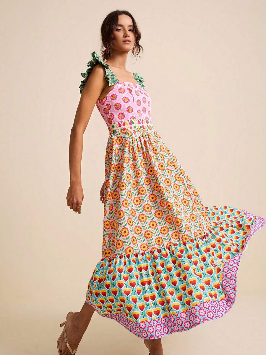 Experience the breathtaking fusion of bohemian heritage and sharp, modern architectural tailoring. This stunning patchwork ensemble is meticulously designed for the woman who values a high-fashion, "quiet luxury" approach to seasonal dressing—the ultimate centerpiece for prestigious spring garden parties, exclusive summer retreats, and high-authority coastal soirées.