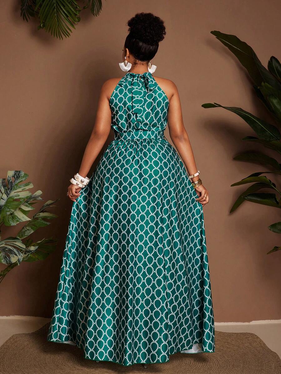 Exude Sun-Drenched Sophistication in Our Plus Size Floral Print Halter A-Line Beach Dress!

Experience the breathtaking fusion of heritage botanical artistry and sharp, modern architectural tailoring. This stunning halter-neck ensemble is meticulously designed for the woman who values a high-fashion, "quiet luxury" approach to seasonal dressing—the ultimate centerpiece for prestigious coastal retreats, exclusive beach soirées, and high-authority summer vacations.

Iconic Floral Artistry: Featuring a masterf