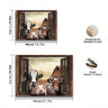 Waterproof canvas wall art with faux wooden frame animal scene