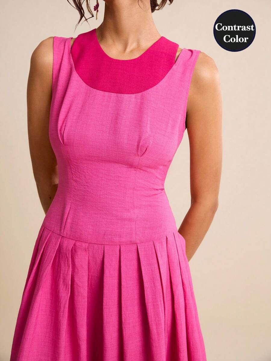 Experience the breathtaking fusion of mid-century pop-art heritage and sharp, modern architectural tailoring. This stunning pink and fuchsia ensemble is meticulously designed for the woman who values a high-fashion, "quiet luxury" approach to seasonal dressing—the ultimate centerpiece for prestigious coastal retreats, exclusive garden parties, and high-authority summer social gatherings.