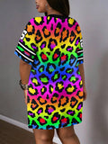 Trend forward outfit with vintage-inspired print dress