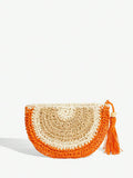 Playful novelty clutch bag styled for warm weather outfits
