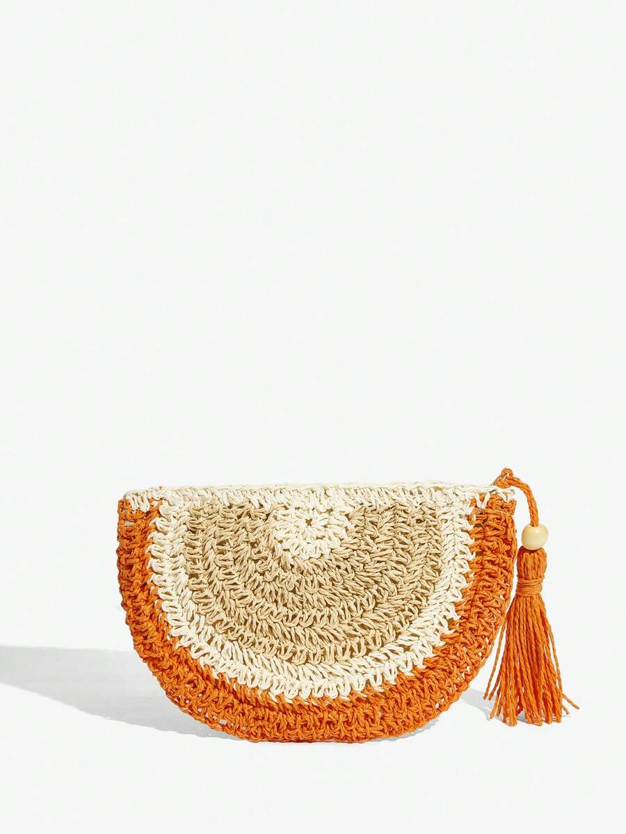 Playful novelty clutch bag styled for warm weather outfits