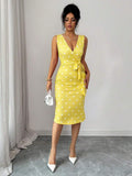 Apricot midi dress view 7