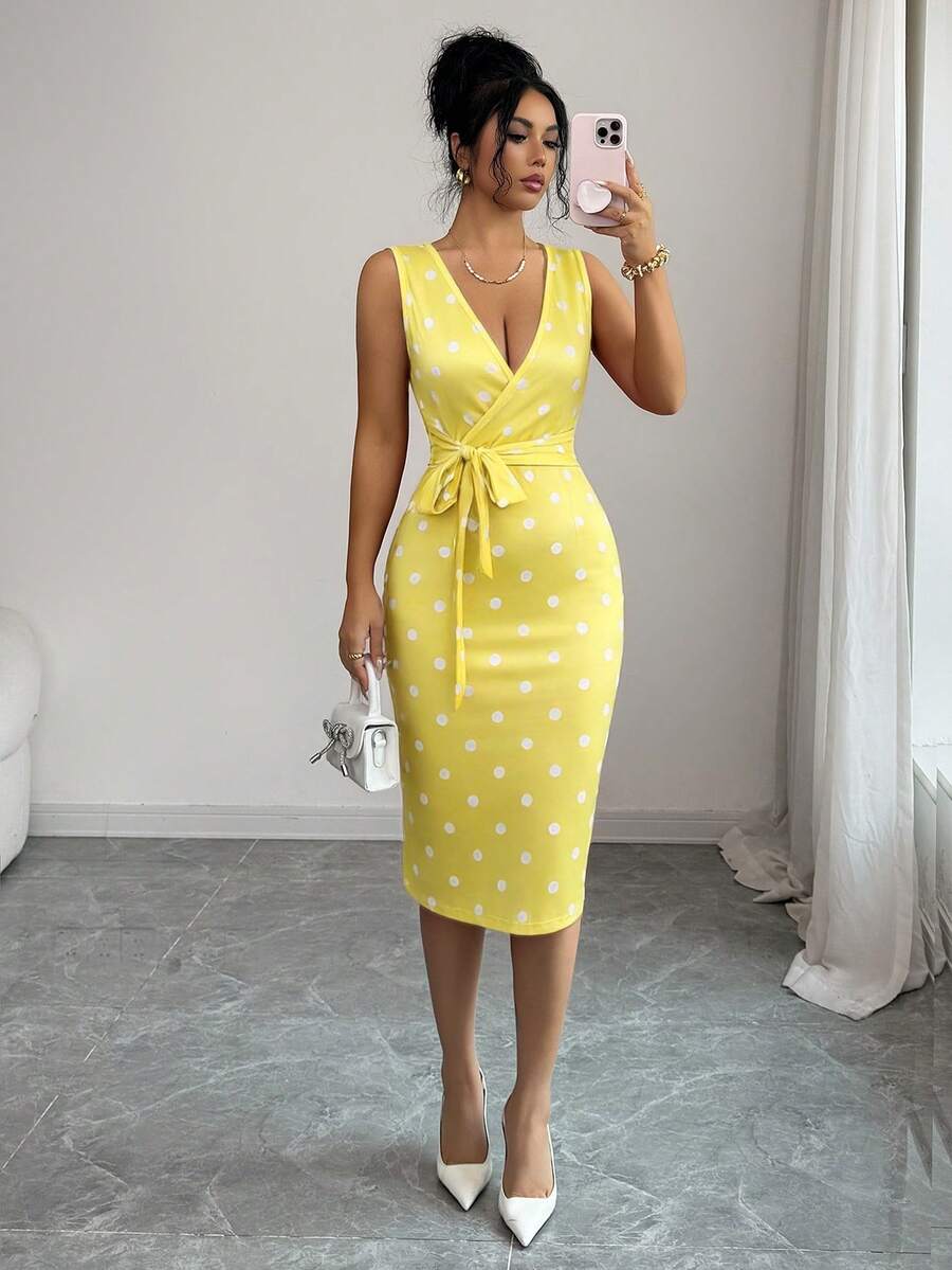 Apricot midi dress view 8