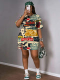Model wearing casual vacation dress front view
