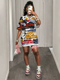 Front view of V-neck mini dress with Y2K vintage style for summer streetwear