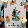 Decorative acrylic fridge magnet featuring Statue of Liberty
