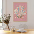 Pastel seashell close-up wall artwork