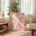 Pink scallop shell canvas for dining room decor