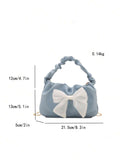 Image 4 - detail view of Fashionable Crescent-Shaped Handbag with Silk Scarf Bow - Perfect Valentine’s Day Gift for Women