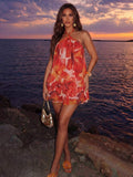 Turn heads at your next celebration in this stunning red mini dress. The backless design and ruched detailing create a flattering silhouette, while the bubble flower hem adds playful dimension and movement. Perfect for parties, festivals, and nights out where you want to make a bold statement. Comfortable enough to dance in all night, striking enough to stand out in photos.

