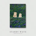 Starry Wave sheep meadow canvas print shown on white background