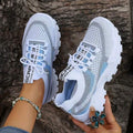 colorblock mesh chunky running sneakers image 20 showing visible mesh, laces, color, sole, toe, heel, or sneaker construction details