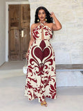Plus size halter maxi dress view 3