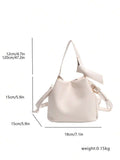 Image 7 - material detail of Trendy Minimalist Drawstring Bucket Bag - Versatile Handbag for Stylish Women