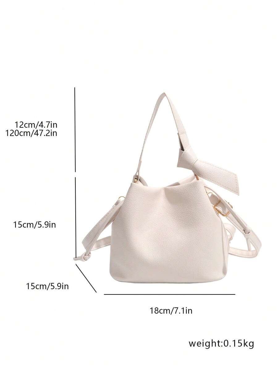 Image 7 - material detail of Trendy Minimalist Drawstring Bucket Bag - Versatile Handbag for Stylish Women