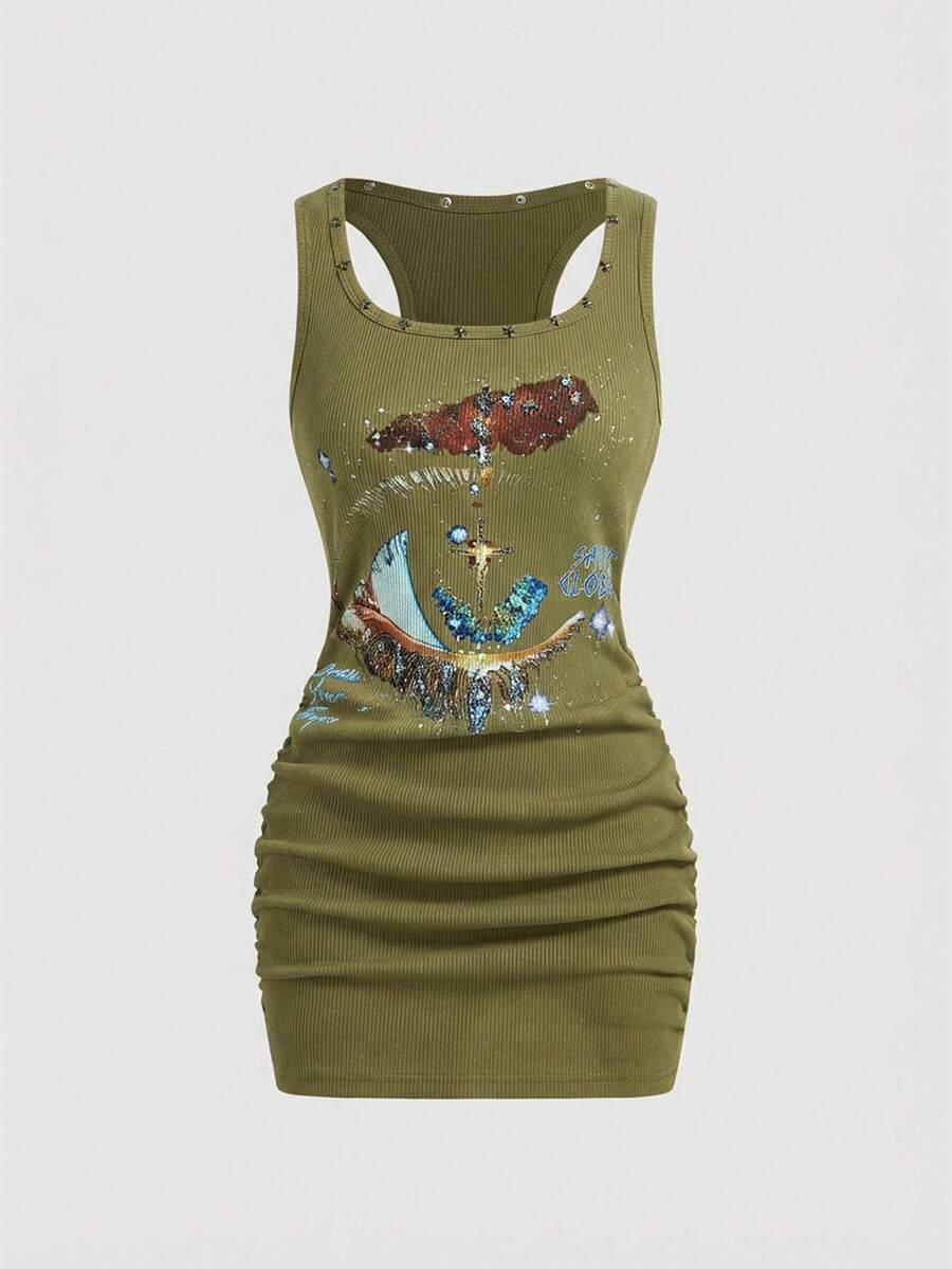 White ruched mini dress for bold streetwear-inspired outfits