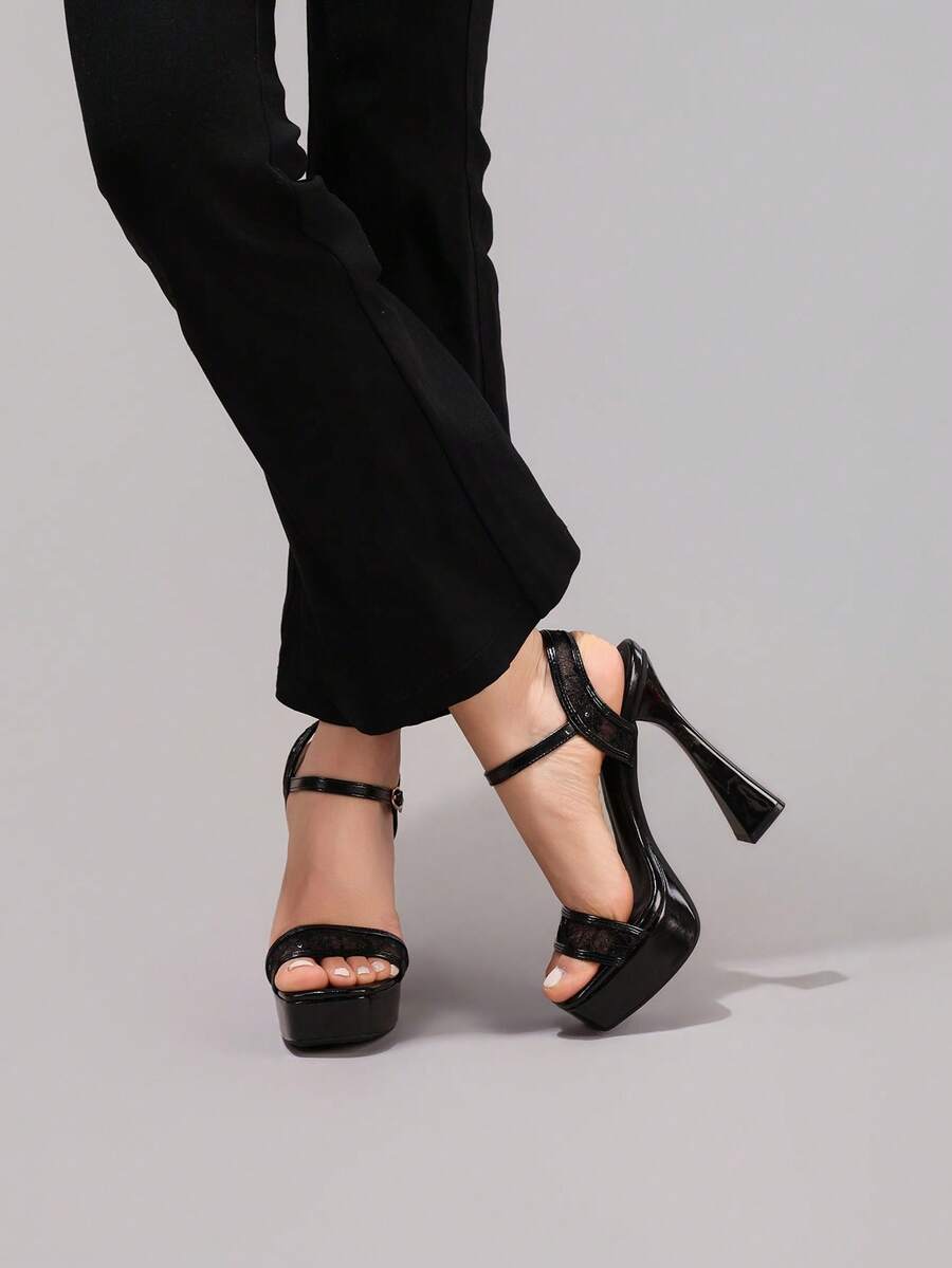 Elegant Black Lace Embroidered High Heel Platform Sandals for Women - Perfect for Parties and Night Out unique product image 15 black lace embroidered high heel platform sandal styling