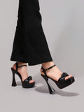 Elegant Black Lace Embroidered High Heel Platform Sandals for Women - Perfect for Parties and Night Out unique product image 20 black lace embroidered high heel platform sandal styling