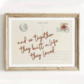 Love quote wall art in a distressed antique silver gold frame