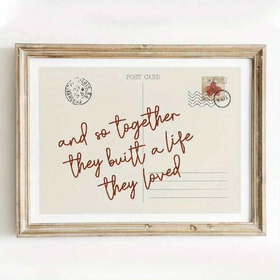 Love quote wall art in a distressed antique silver gold frame
