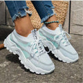 colorblock mesh chunky running sneakers image 19 showing visible mesh, laces, color, sole, toe, heel, or sneaker construction details