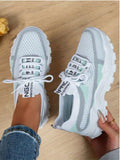 colorblock mesh chunky running sneakers image 17 showing visible mesh, laces, color, sole, toe, heel, or sneaker construction details