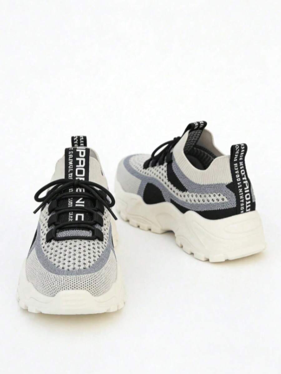 colorblock mesh chunky running sneakers image 15 showing visible mesh, laces, color, sole, toe, heel, or sneaker construction details