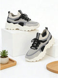 colorblock mesh chunky running sneakers image 16 showing visible mesh, laces, color, sole, toe, heel, or sneaker construction details