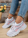 colorblock mesh chunky running sneakers image 3 showing visible mesh, laces, color, sole, toe, heel, or sneaker construction details