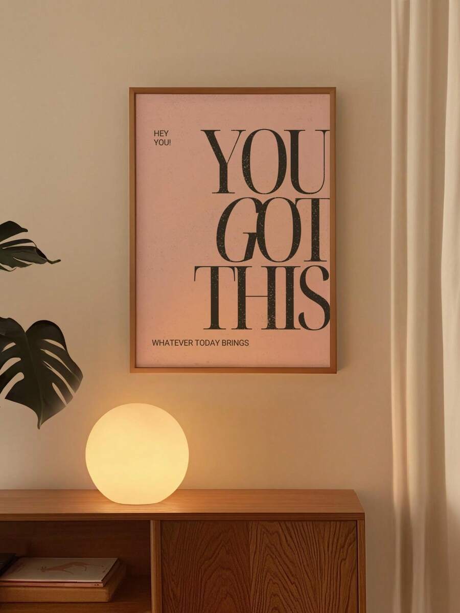 Minimalist pink encouragement canvas for office or dorm