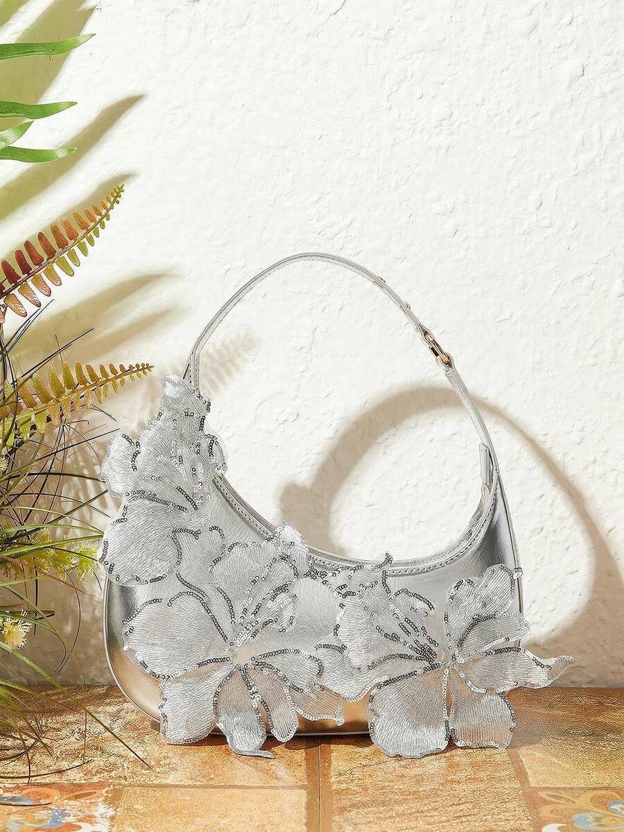 Pink embroidered hobo bag - view 12