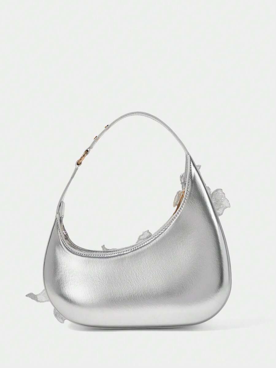 Pink embroidered hobo bag - view 15