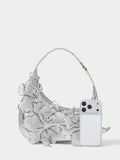 Pink embroidered hobo bag - view 16