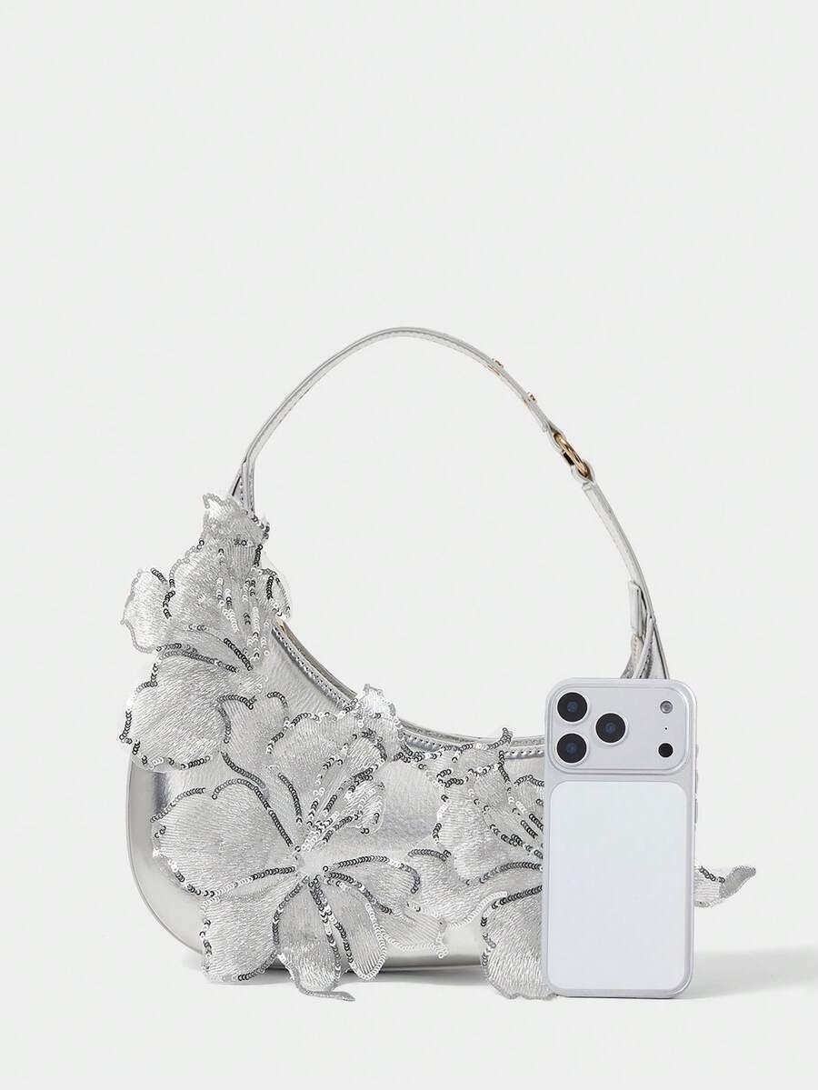 Pink embroidered hobo bag - view 16