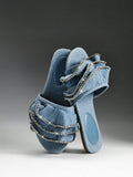Image 3 - back view of Women's Ruffled Chiffon Flat Sandals - Perfect for Summer, Christmas & Valentine's Day