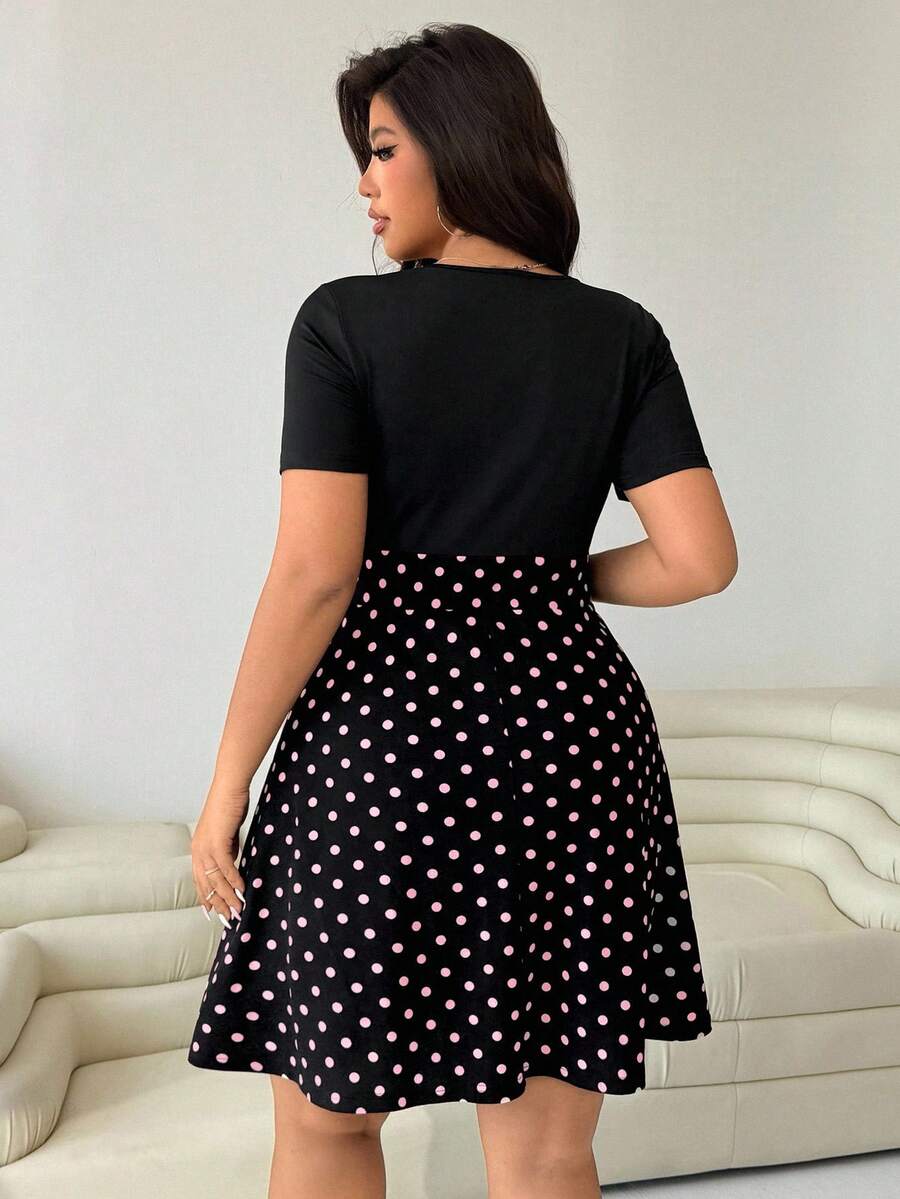 Plus size surplice V neck fit and flare summer dress variant image 17