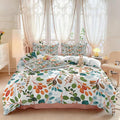 Transform your bedroom with this stunning 3-piece bedding set featuring vibrant floral digital prints. The set includes a duvet cover and matching pillowcases, crafted from 100% polyester for durability and easy care. Perfect for everyday use, this all-season bedding combines comfort with eye-catching botanical design. The digital printing technique ensures vivid, long-lasting colors that won't fade with regular washing. Maintenance is simple-hand wash, machine wash, or dry clean as needed. 