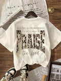 Light apricot oversized crewneck graphic T-shirt detail